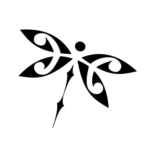 Inside look of minimalist dragonfly tattoo stencils block