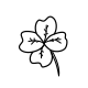 A delicate fine-line four-leaf clover tattoo sample ideal for small placements like the ankle or wrist.