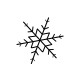 A precise geometric blueprint of a unique snowflake ice crystal, exhibiting sharp symmetrical linear geometry for an inner wrist tattoo.