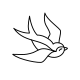A lightweight traditional maritime swallow icon with sweeping wings, providing a clean line art look for freedom and travel lovers.